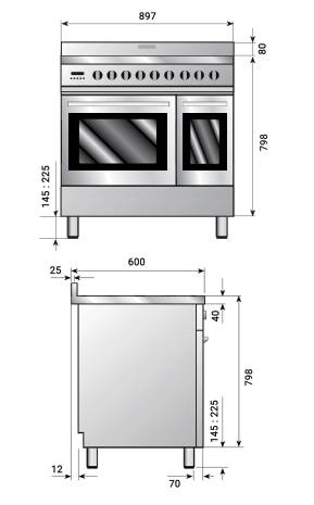 MFBI902IX Boretti Fornuis Inductie Kookplaat - Elektro Loeters