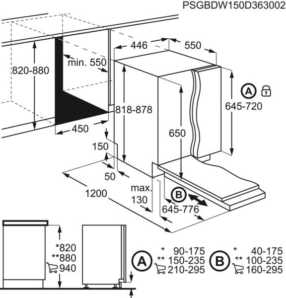 FSE62417P AEG Lave vaisselle full int grable 45cm Elektro Loeters