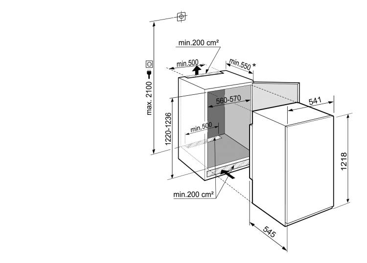 IRSE410020 Liebherr Koelkast Inbouw 122 Cm - Elektro Loeters