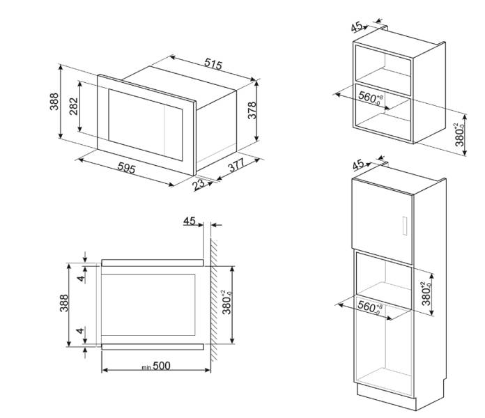 FMI125G Smeg Micro-ondes Avec Grill - Elektro Loeters